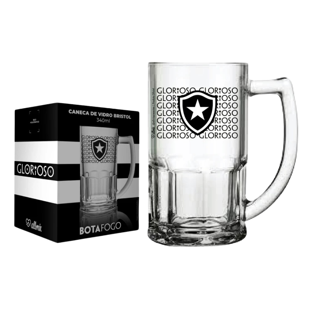 Caneca de Chopp Oficial Fogão 340ml - Vidro com Caixa Presente